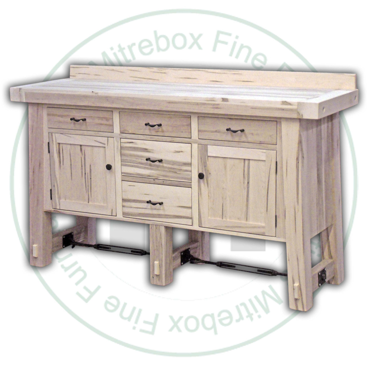 Wormy Maple Yukon Turnbuckle Sideboard 22''D x 70''W x 40''H With 2 Doors And 5 Drawers