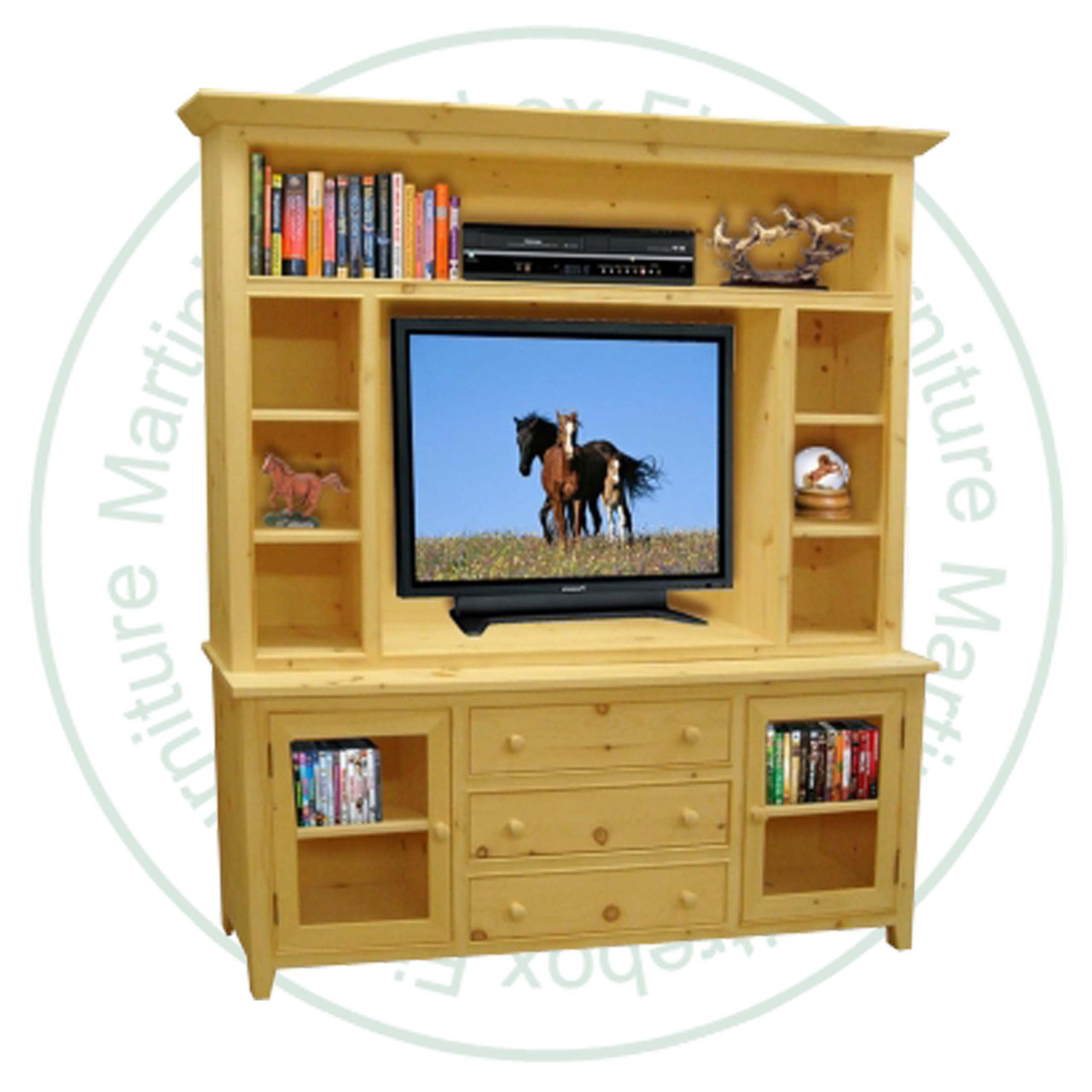 Wormy Maple A Series Entertainment Stand 74''W x 81''H x 18''D