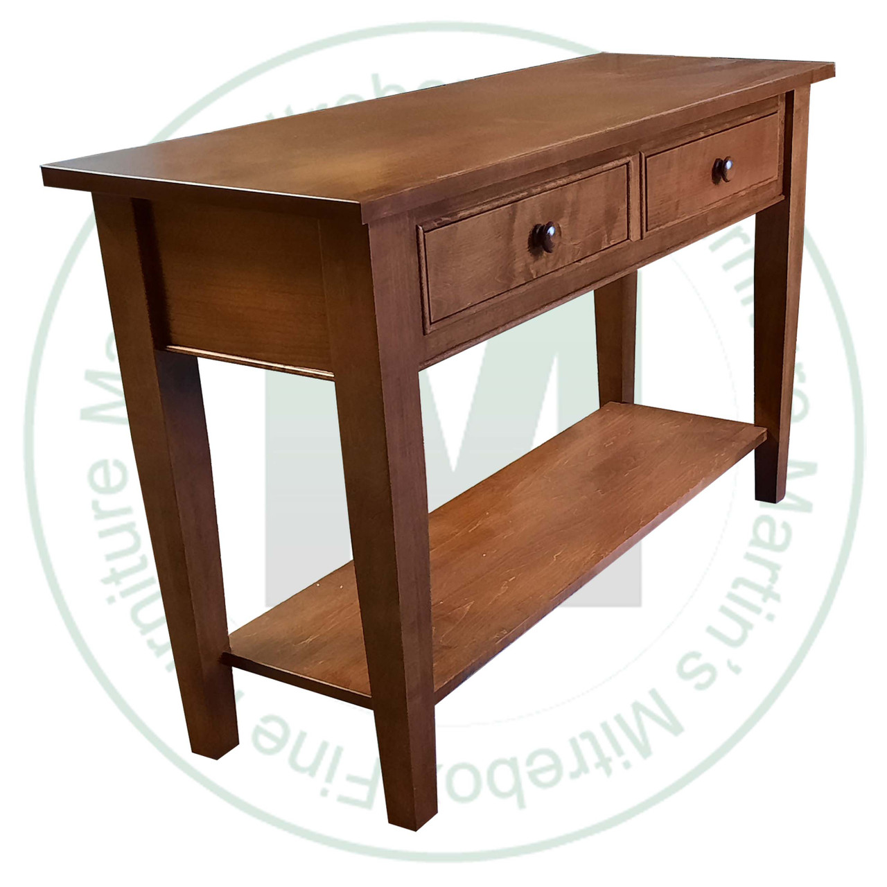 Wormy Maple A Series Sofa Table 30''H x 48''W x 17''D With Shelf And 2 Drawers