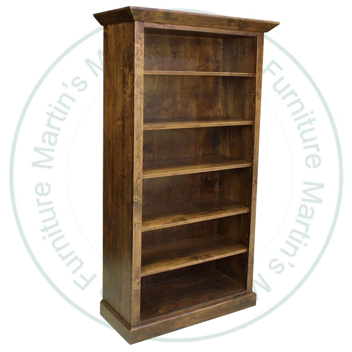 Wormy Maple Pilgrim 70'' High x 34'' Wide Crown Mold Bookcase