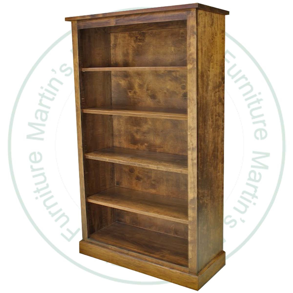 Wormy Maple Pilgrim 60'' High x 44'' Wide Flat Top Bookcase