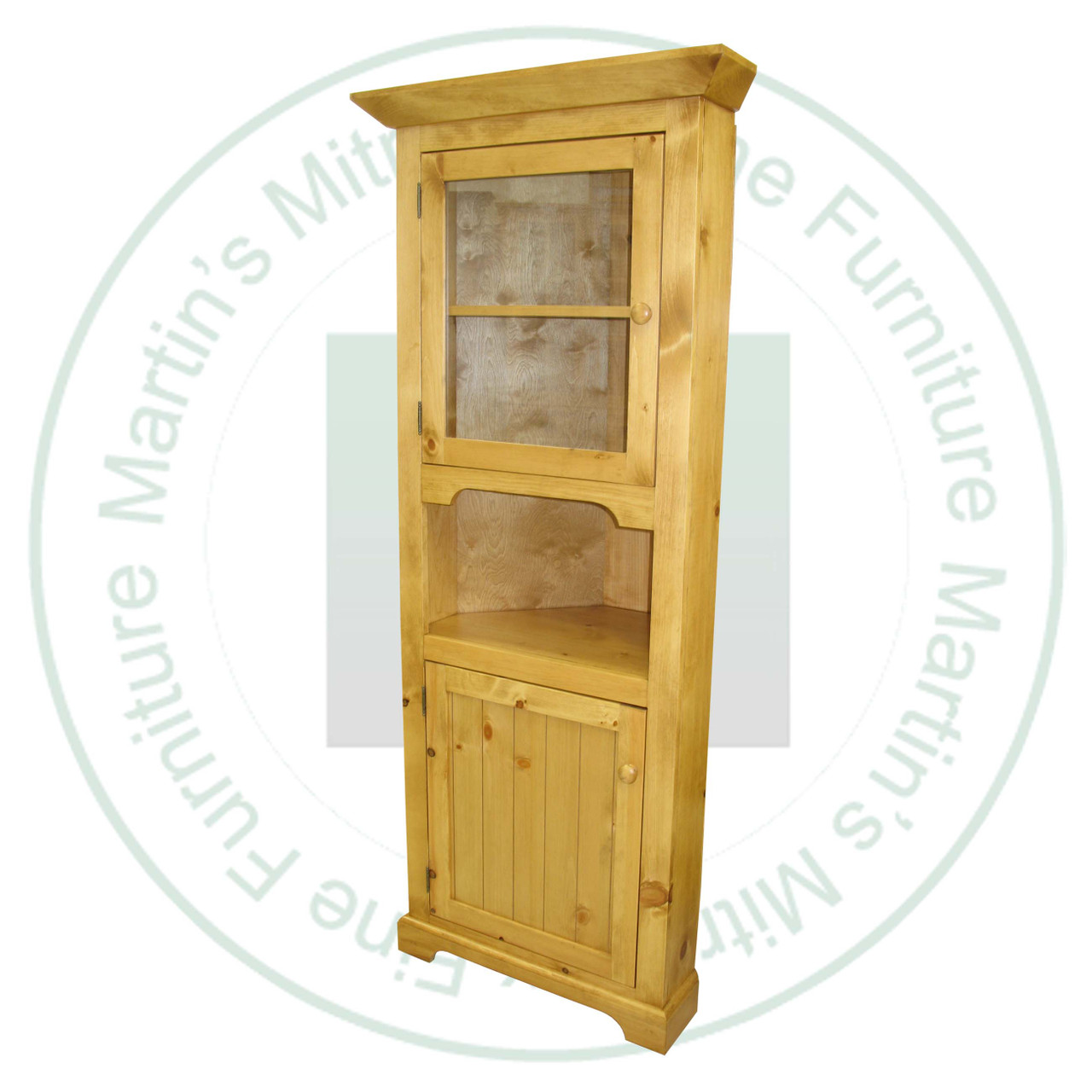 Pine Pilgrim Rustic Mini Corner Cabinet 72''H x 25''W x 21'' Out From Corner