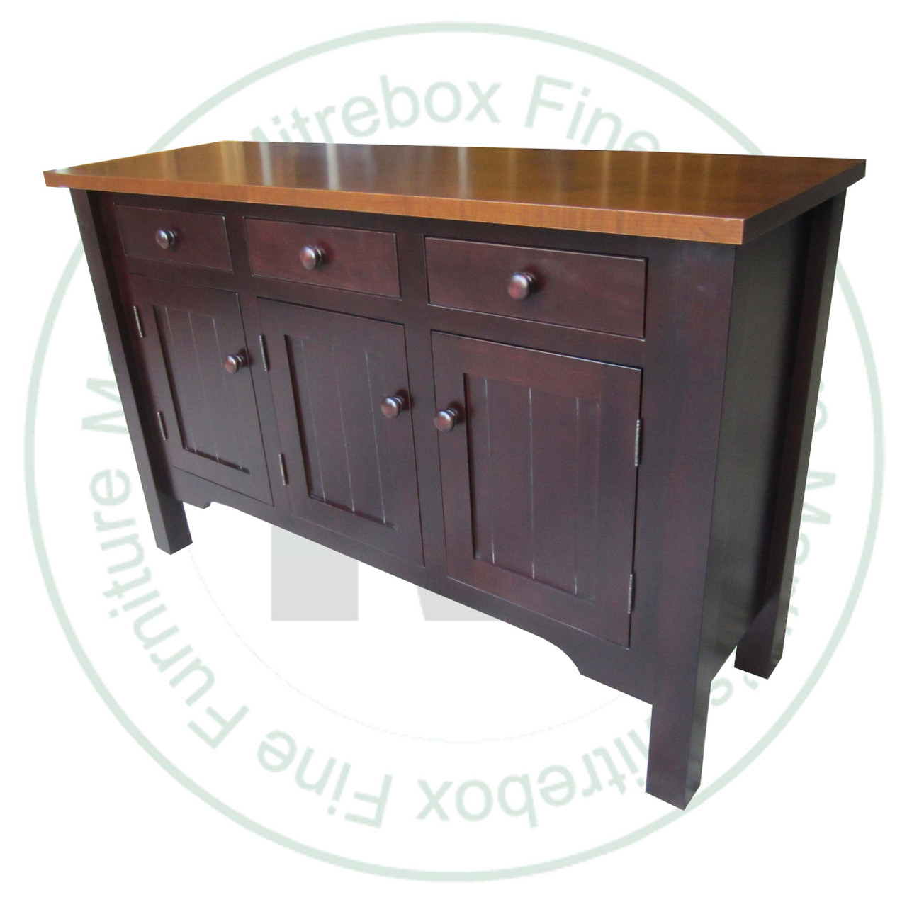 Wormy Maple French River Sideboard 35''H x 70''W x 18''D With 3 Doors And 3 Drawers