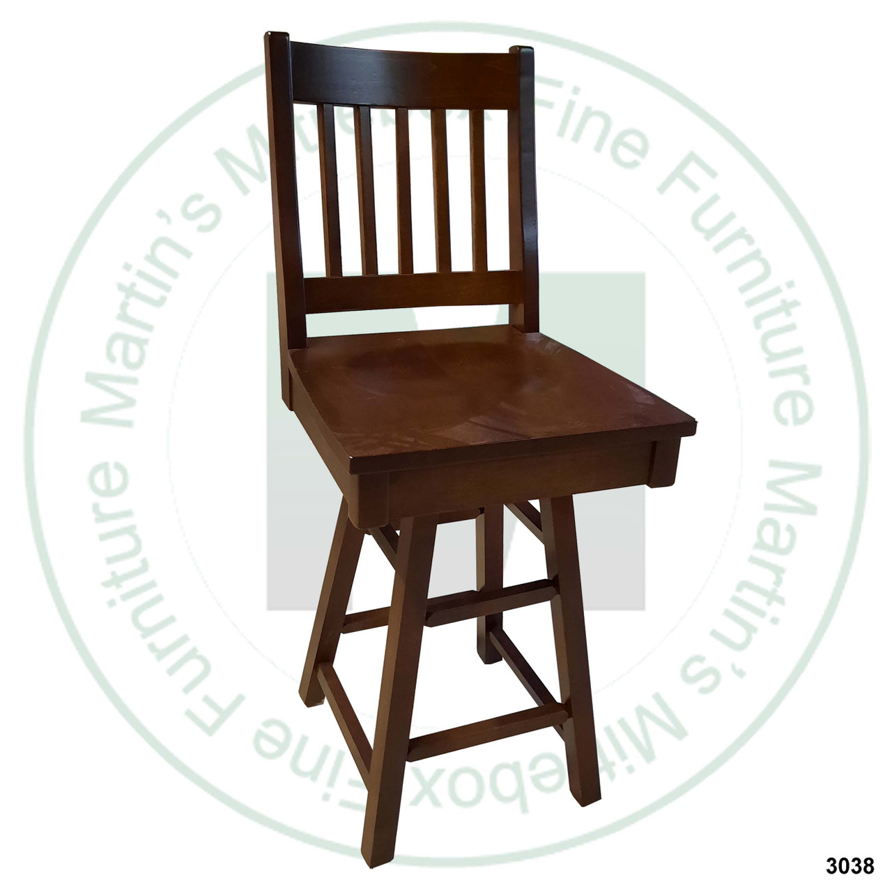 Wormy Maple 30'' Mission Swivel Bar Chair 16.5''D x 30''H x 17''W