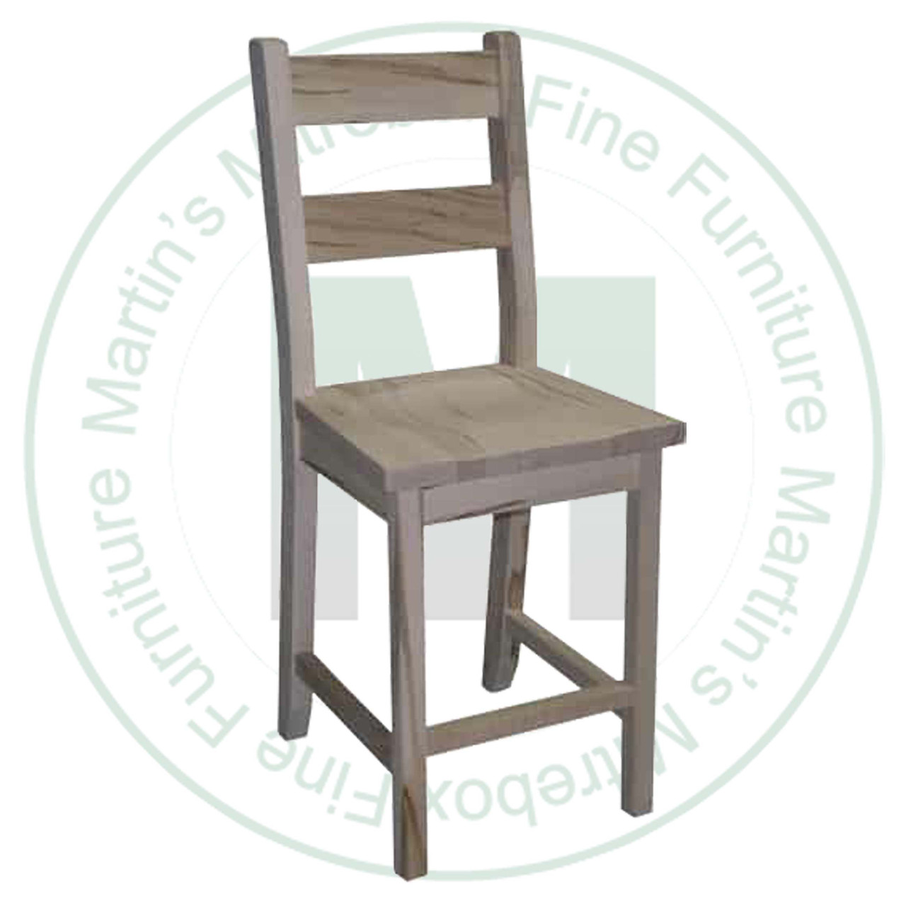 Wormy Maple Dakota 30'' Ladder Back Bar Chair 16''D x 18''W x 49''H