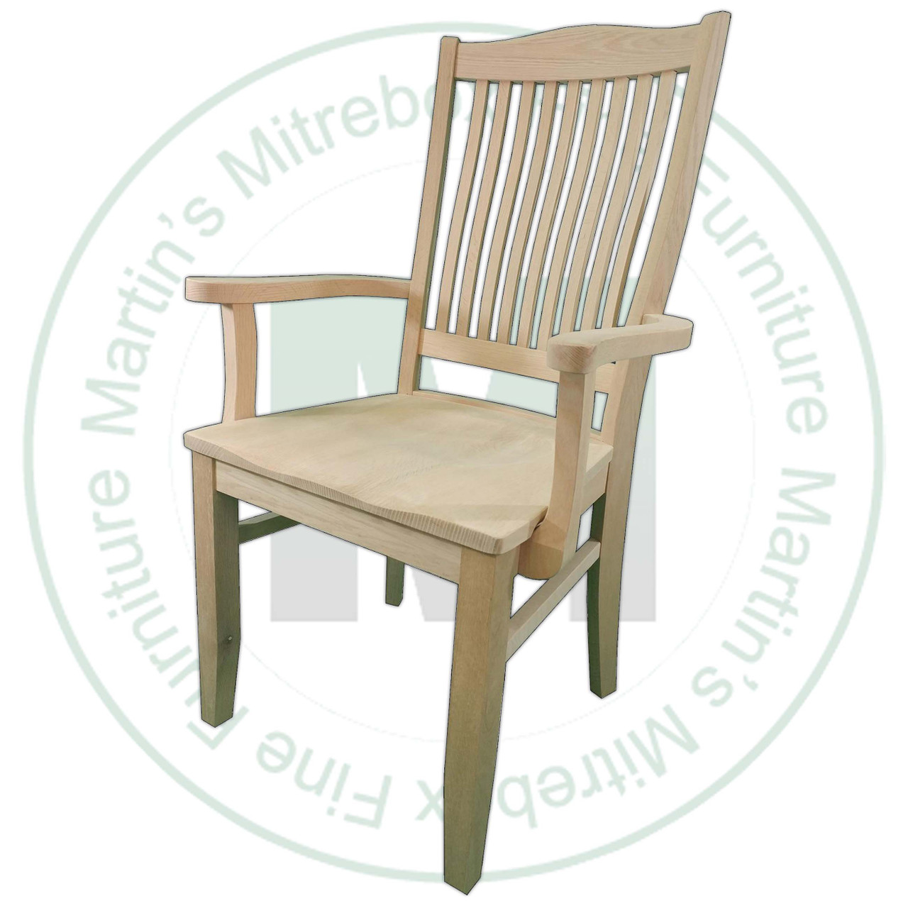 Maple Alexandria Arm Chair Has Wood Seat