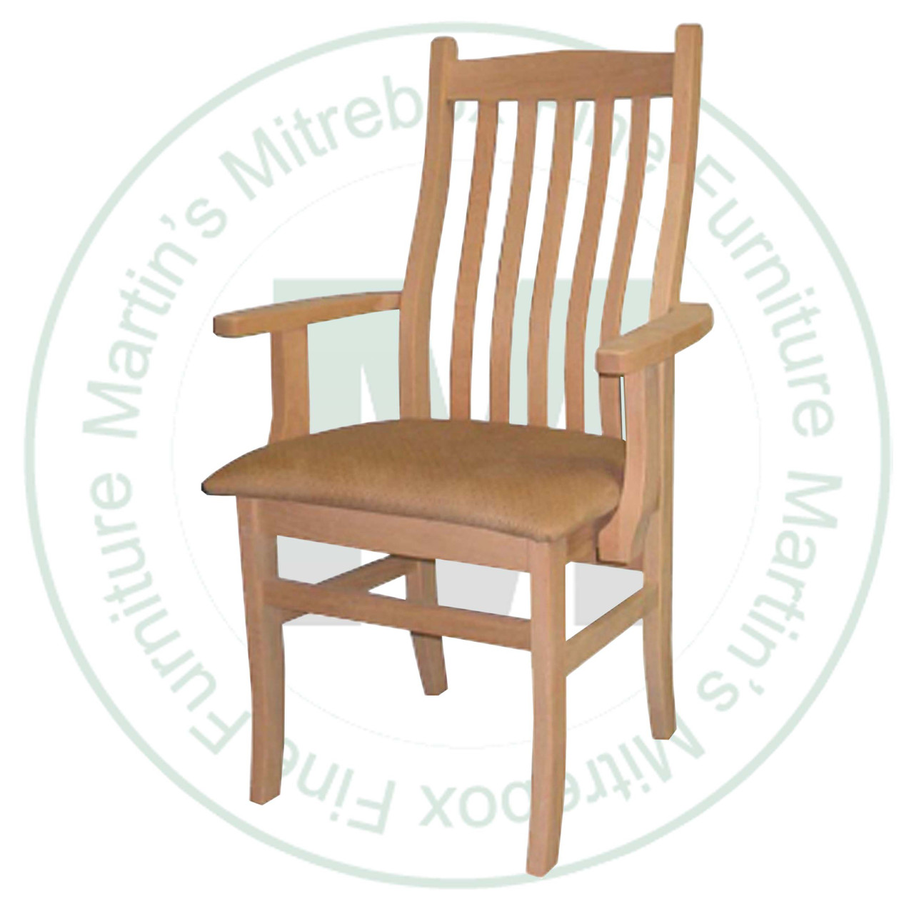 Oak Mini Contour Mission Arm Chair Has Upholstered Seat