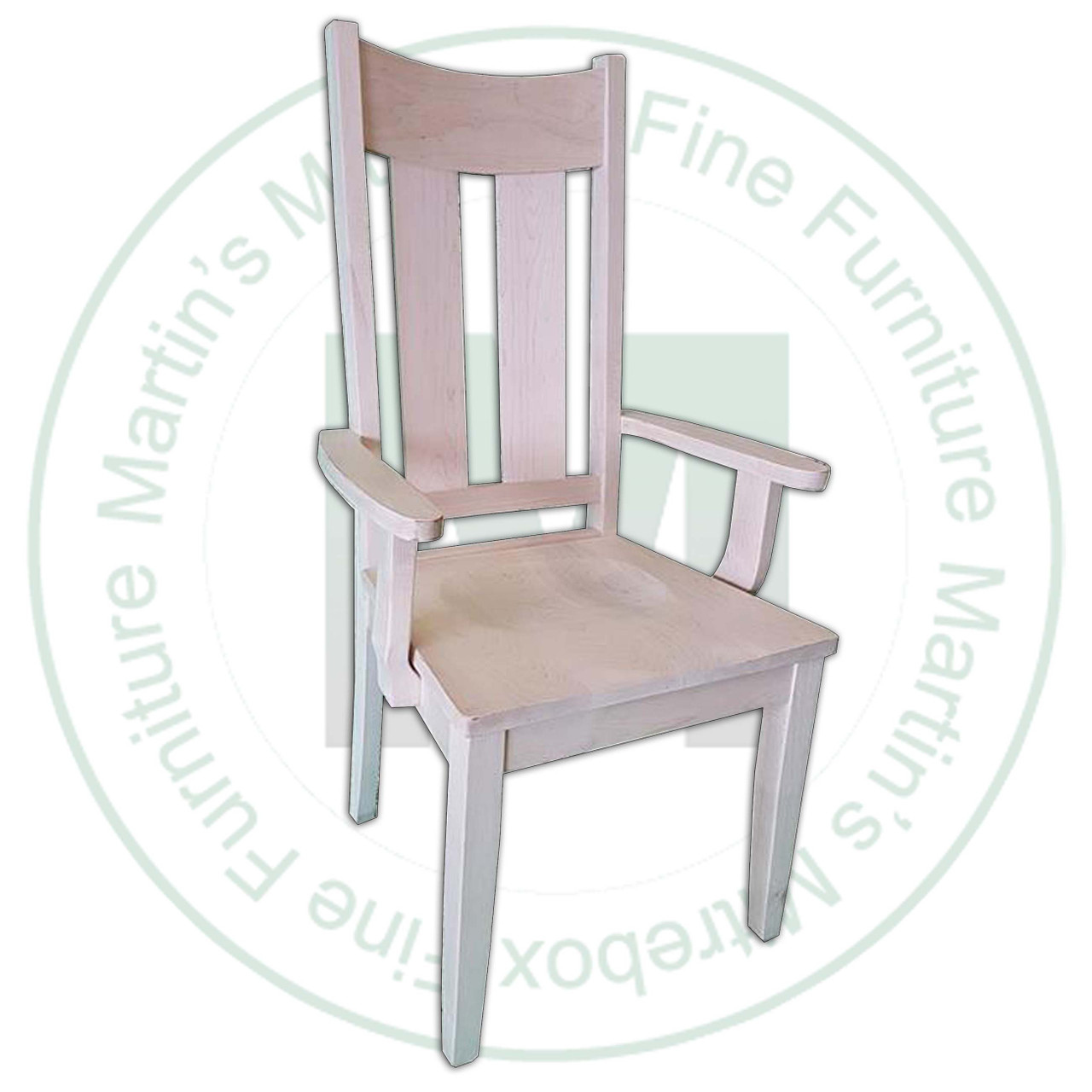 Oak Aspen Arm Chair Has Wood Seat