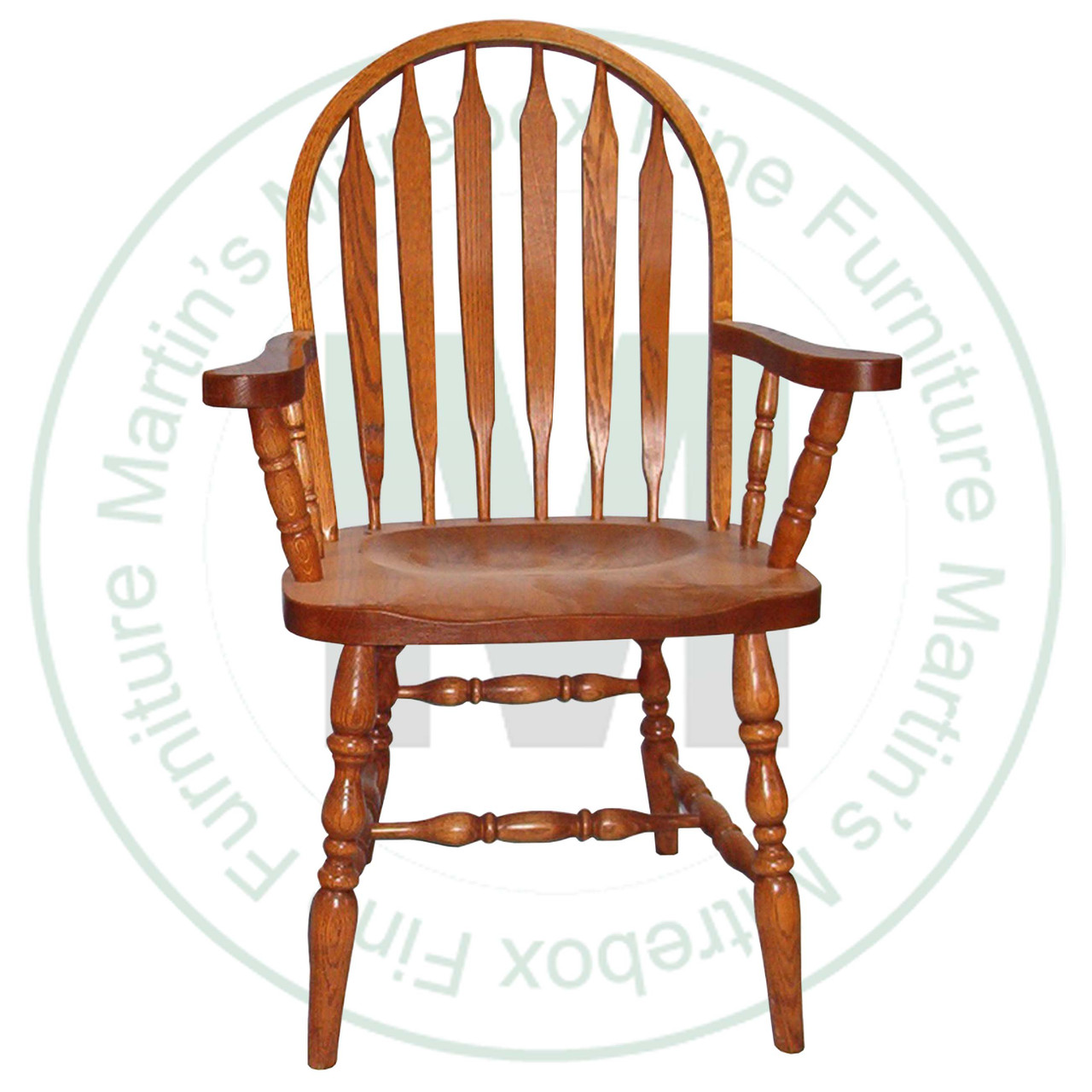 Oak Cambridge Arm Chair Has Wood Seat
