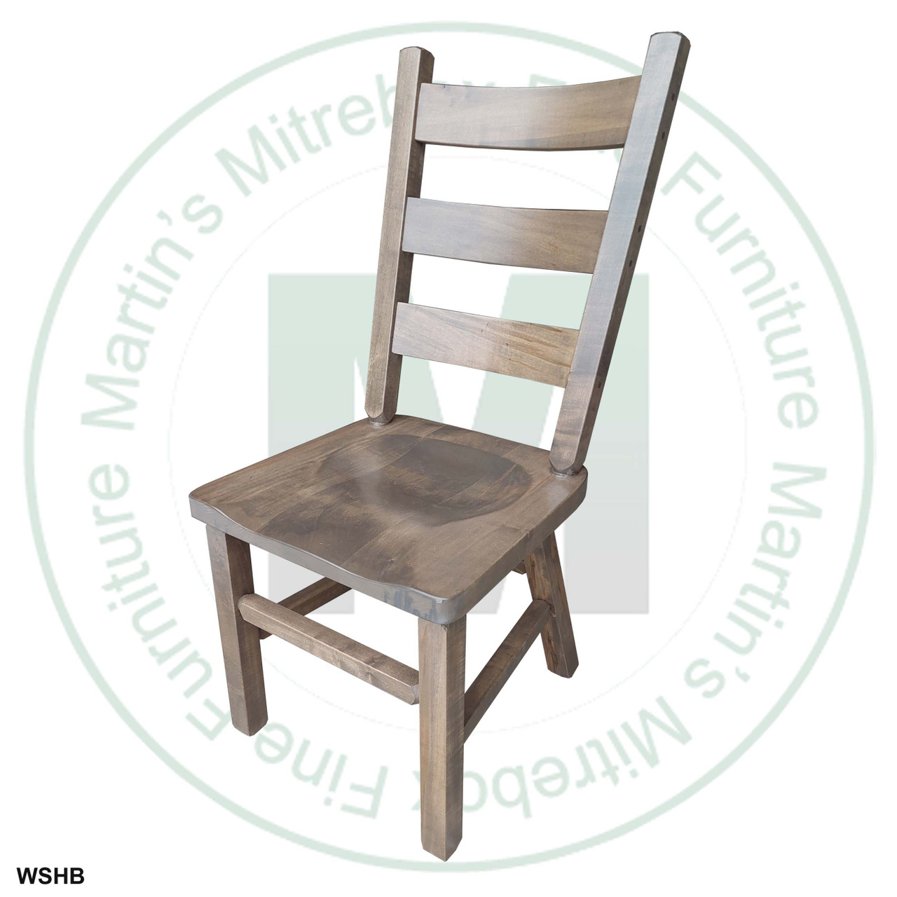 Oak Rustic Ladderback Side Chair Has Wood Seat