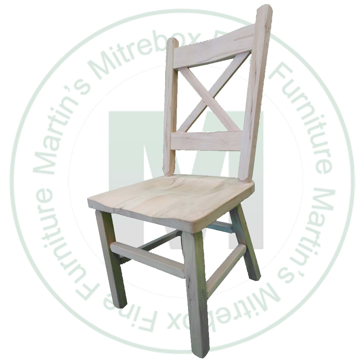 Oak Rustic X Back Back Side Chair Has Wood Seat