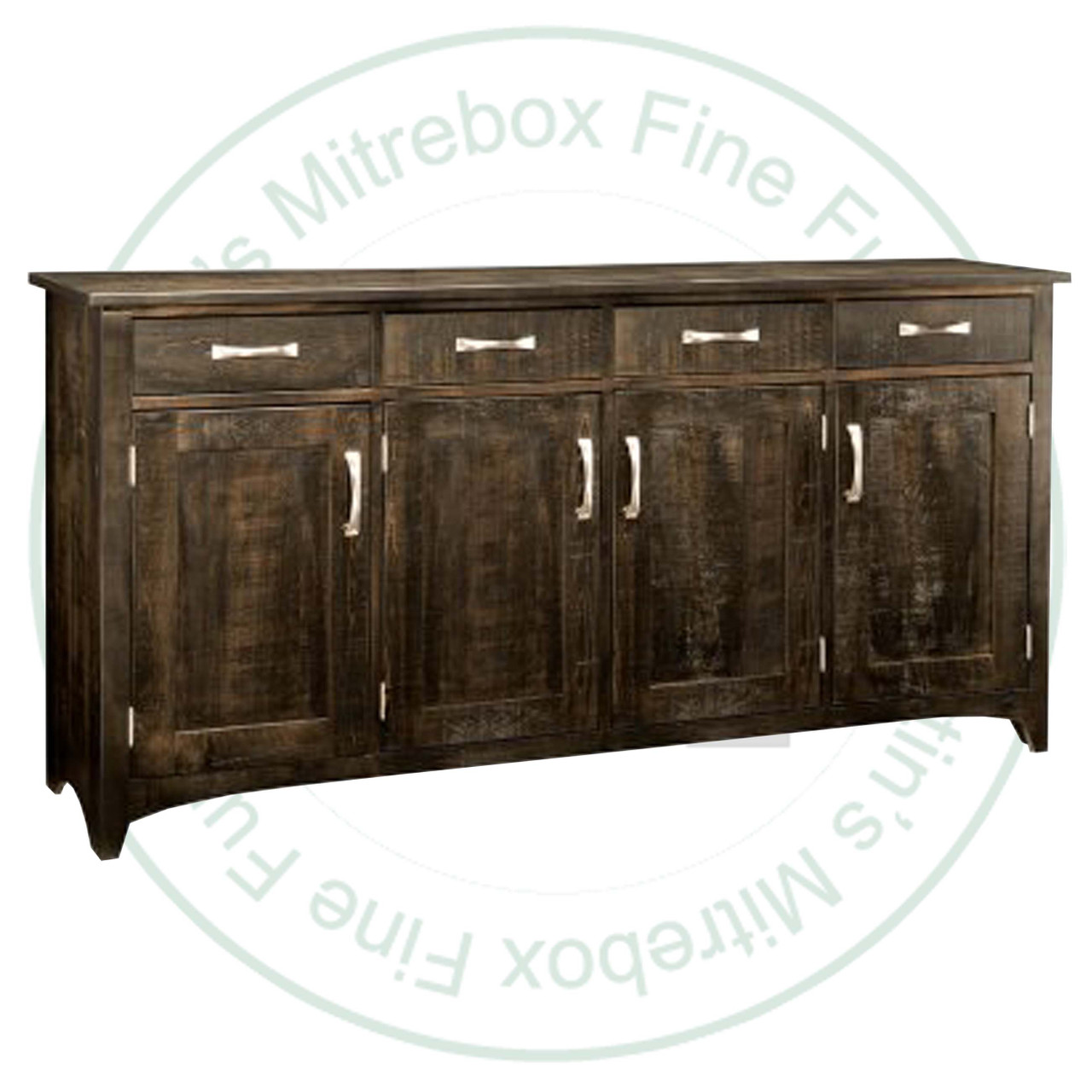Wormy Maple Bancroft Sideboard 19''D x 77''W x 39.5''H With 3 Wood Doors And 4 Drawers