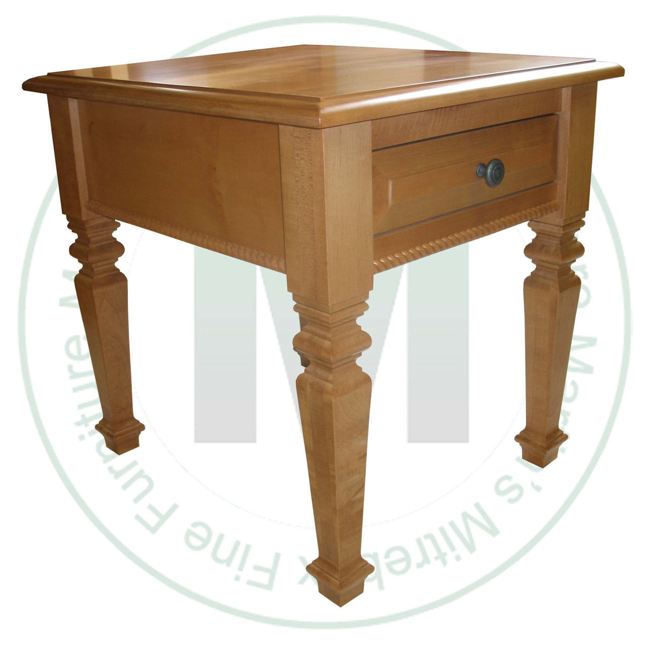 Wormy Maple Florentino End Table 24''D x 21''W x 23''H With 1 Drawer