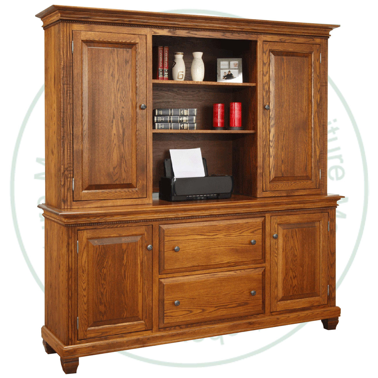 Wormy Maple Florentino Credenza With Hutch