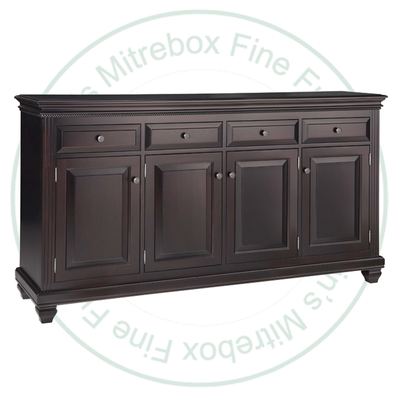 Wormy Maple Florentino Sideboard With 4 Wood Doors And 4 Drawers