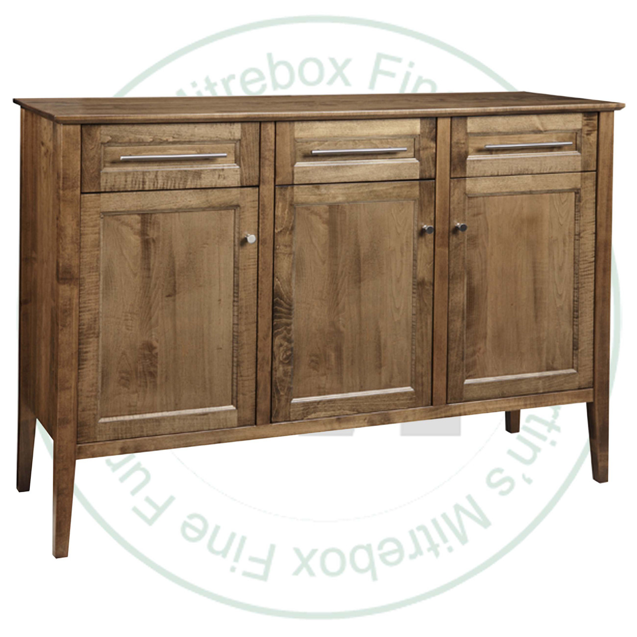 Wormy Maple Stockholm Sideboard 19.5''D x 59''W x 42''H With 3 Drawers And 3 Doors.