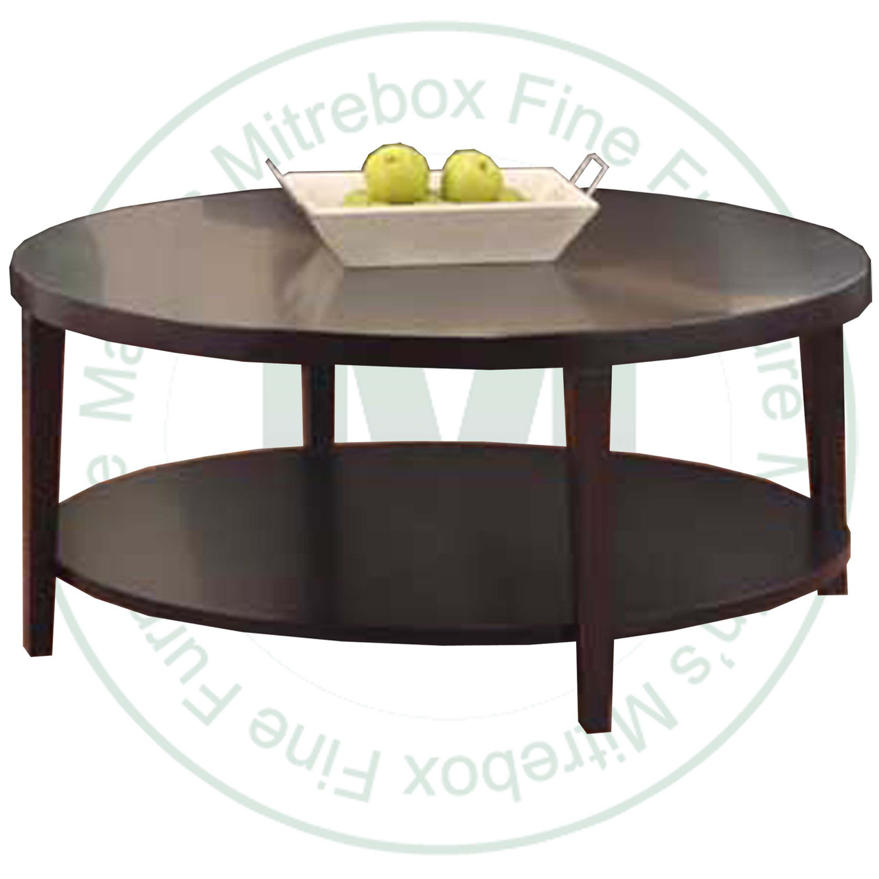 Wormy Maple Stockholm Round Coffee Table 36''D x 36''W x 19''H With Shelf