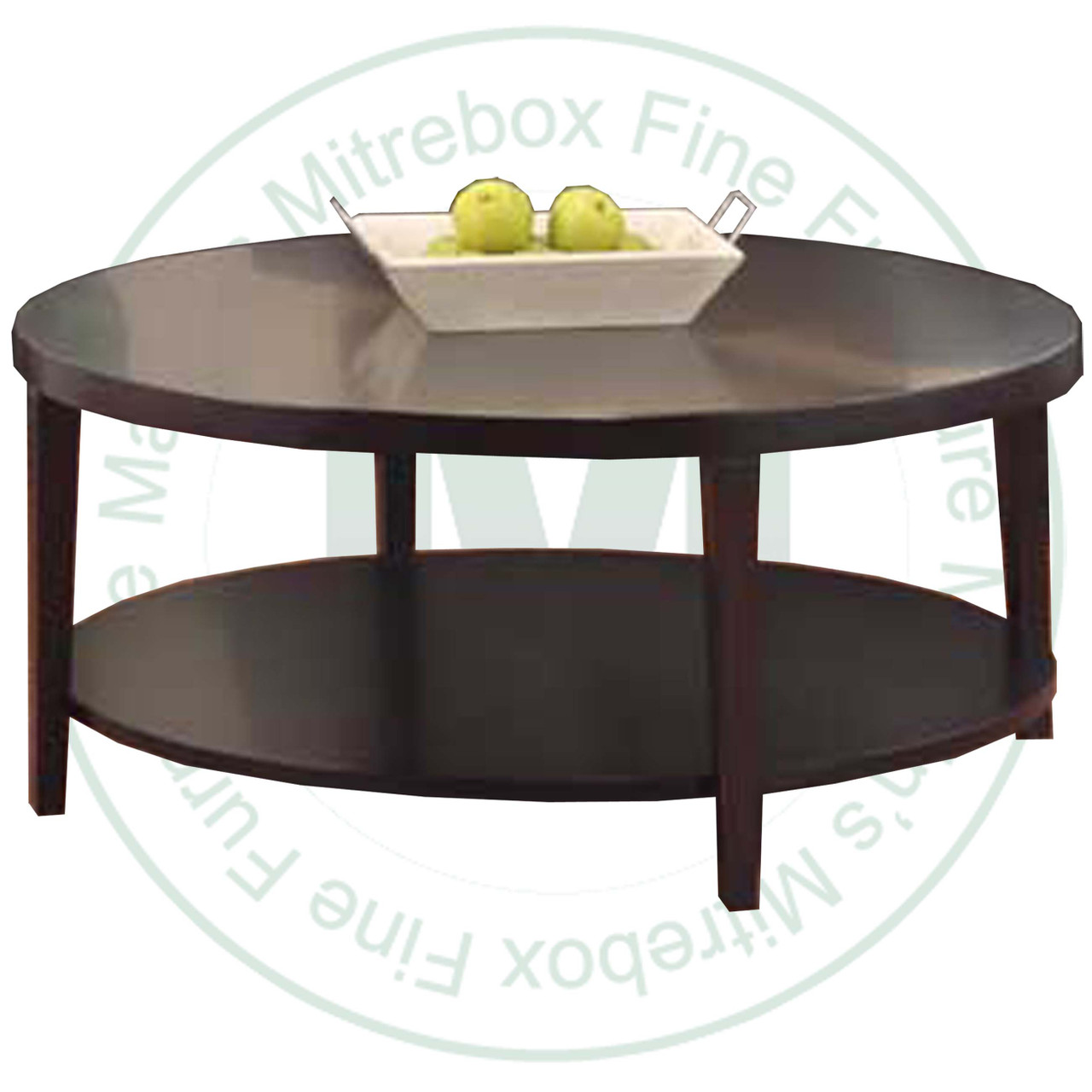 Wormy Maple Stockholm Round Coffee Table 42''D x 42''W x 19''H With Shelf