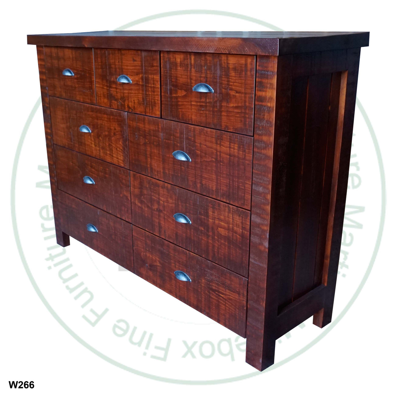Wormy Maple Frontier Dresser 62''W x 47''H x 20''D With 9 Drawers