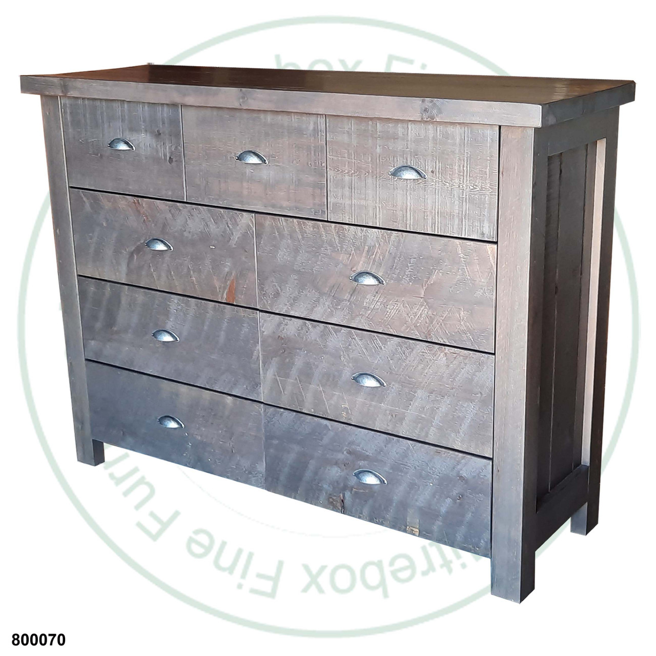 Wormy Maple Frontier Dresser 62''W x 47''H x 20''D With 9 Drawers