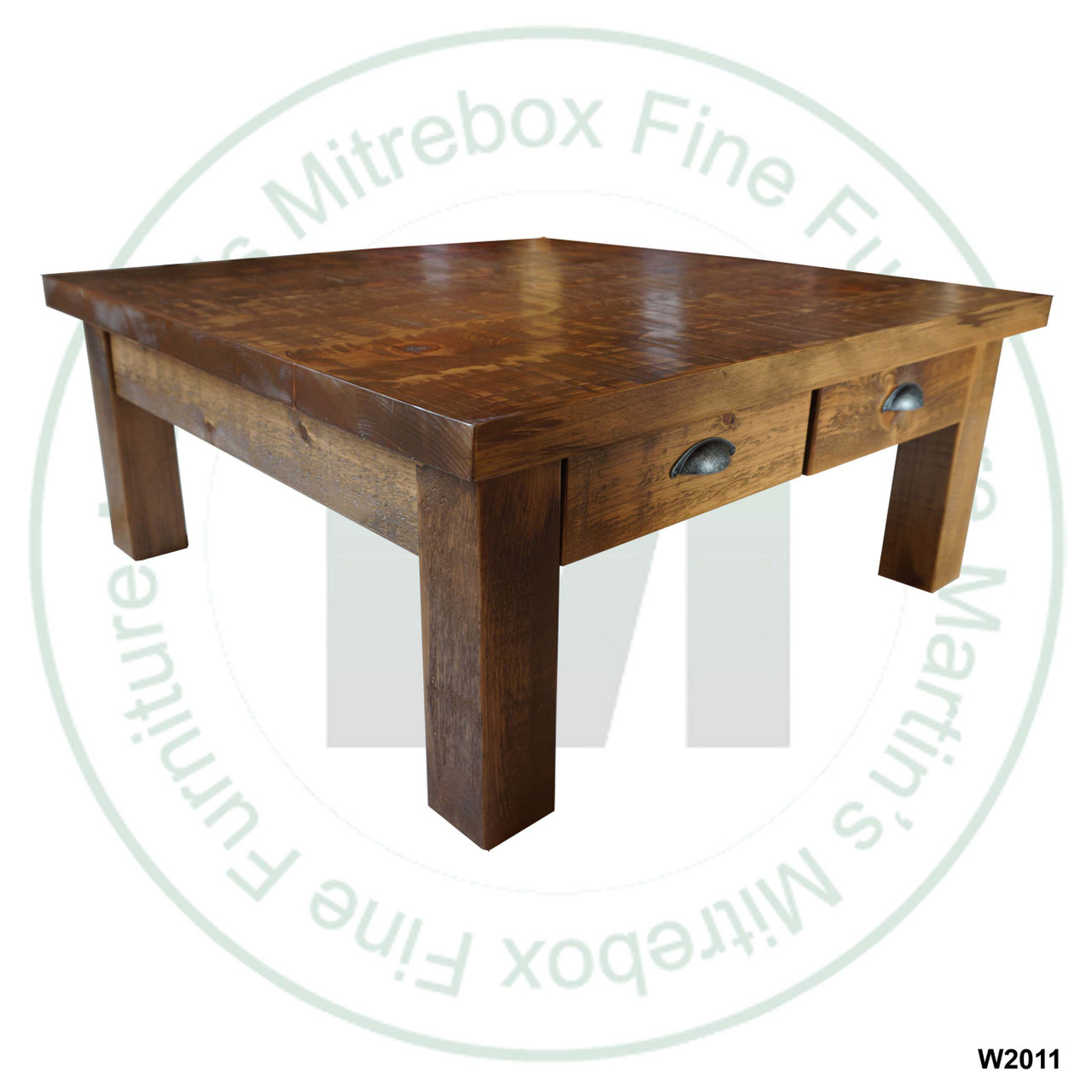 Wormy Maple Frontier Square Coffee Table 35''D x 35''W x 18''H.