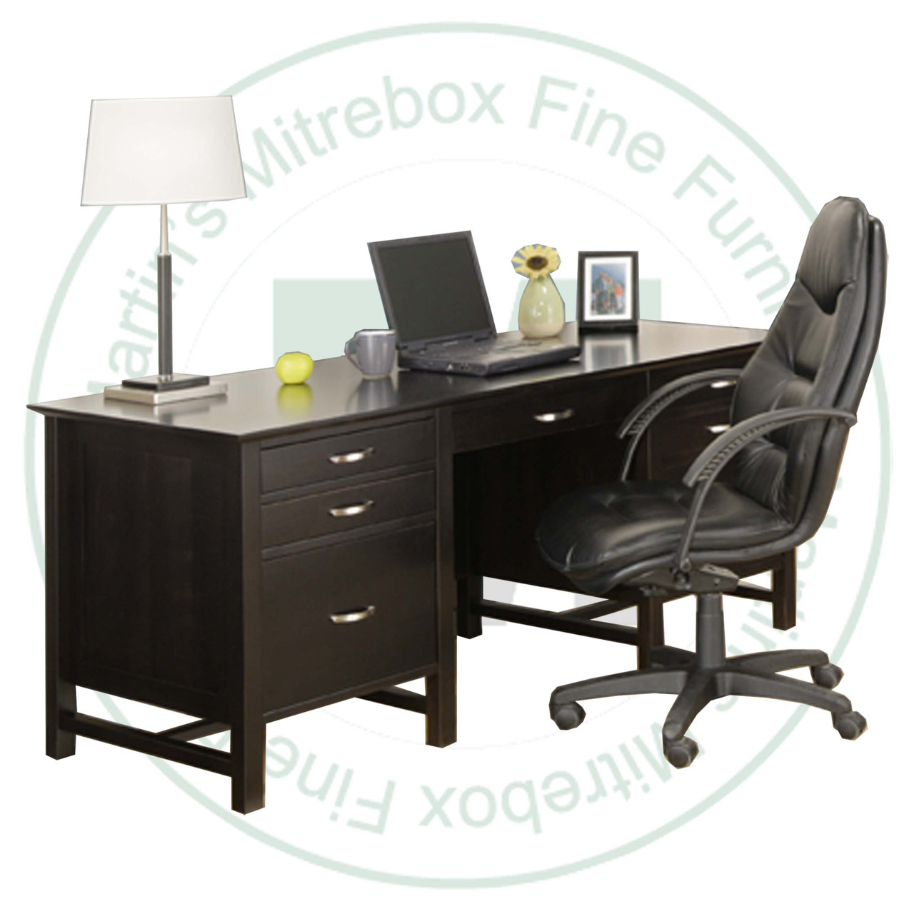 Wormy Maple Brooklyn Executive Desk 32'' Deep x 72'' Wide x 30'' High