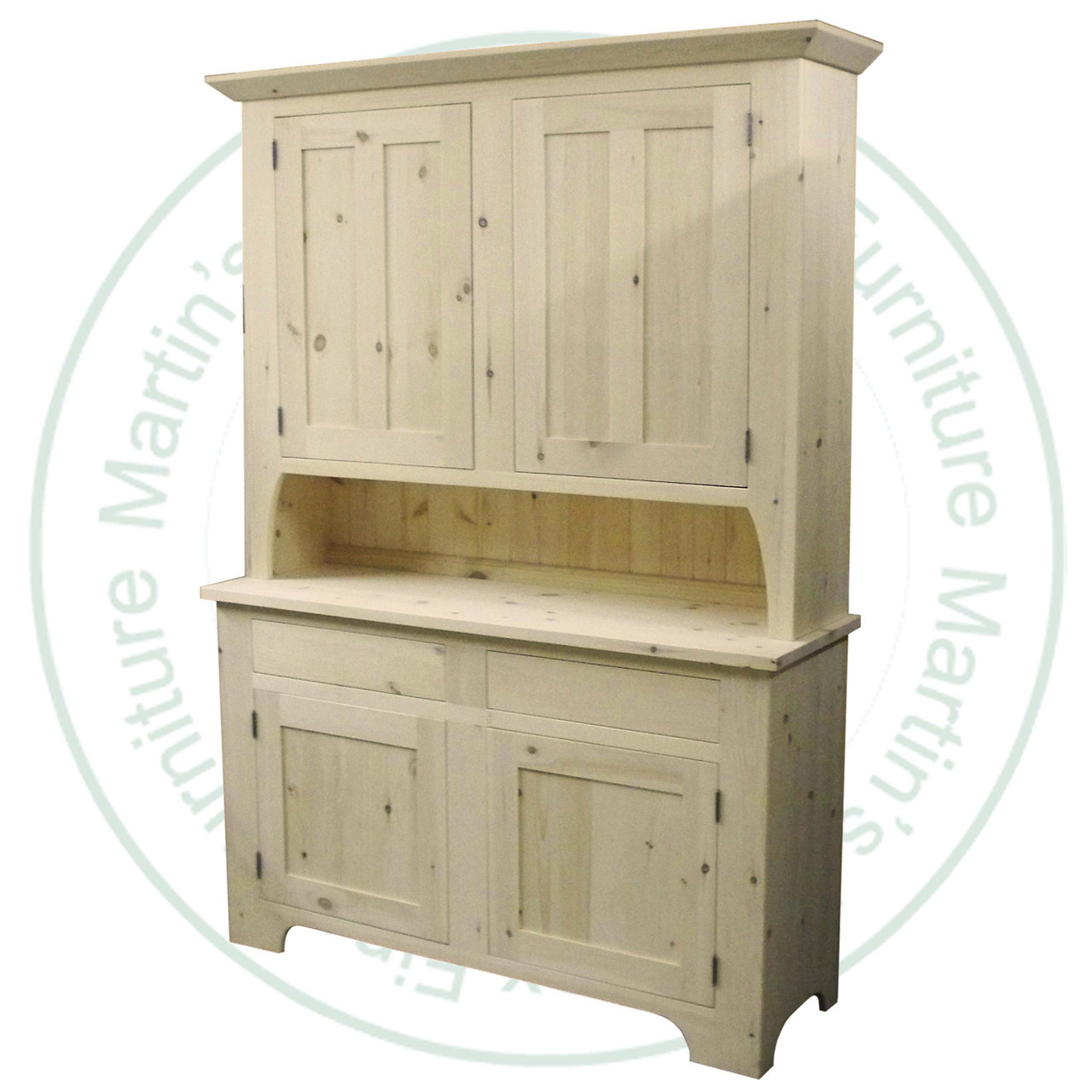 Maple Rustic Hutch And Buffet 56''W x 81''H x 19''D