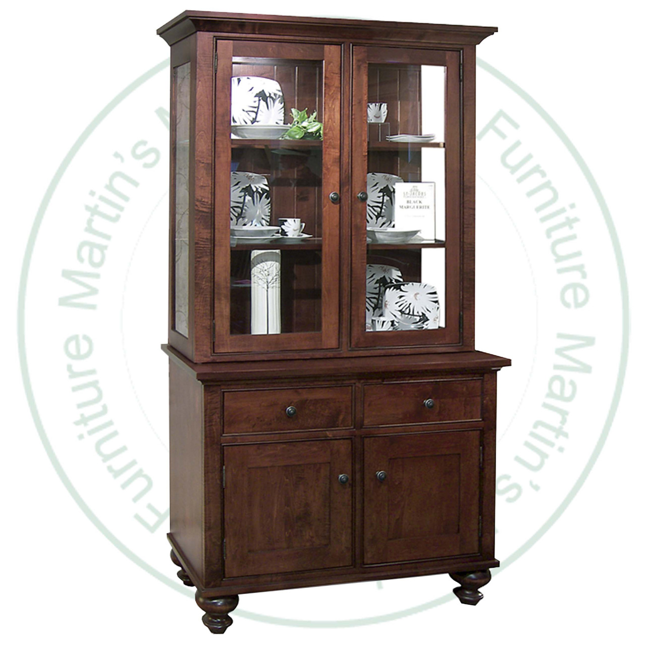 Maple Georgetown Hutch And Buffet 19.5'' Deep x 44.5'' Wide x 82'' High Has 2 Drawers And 4 Doors