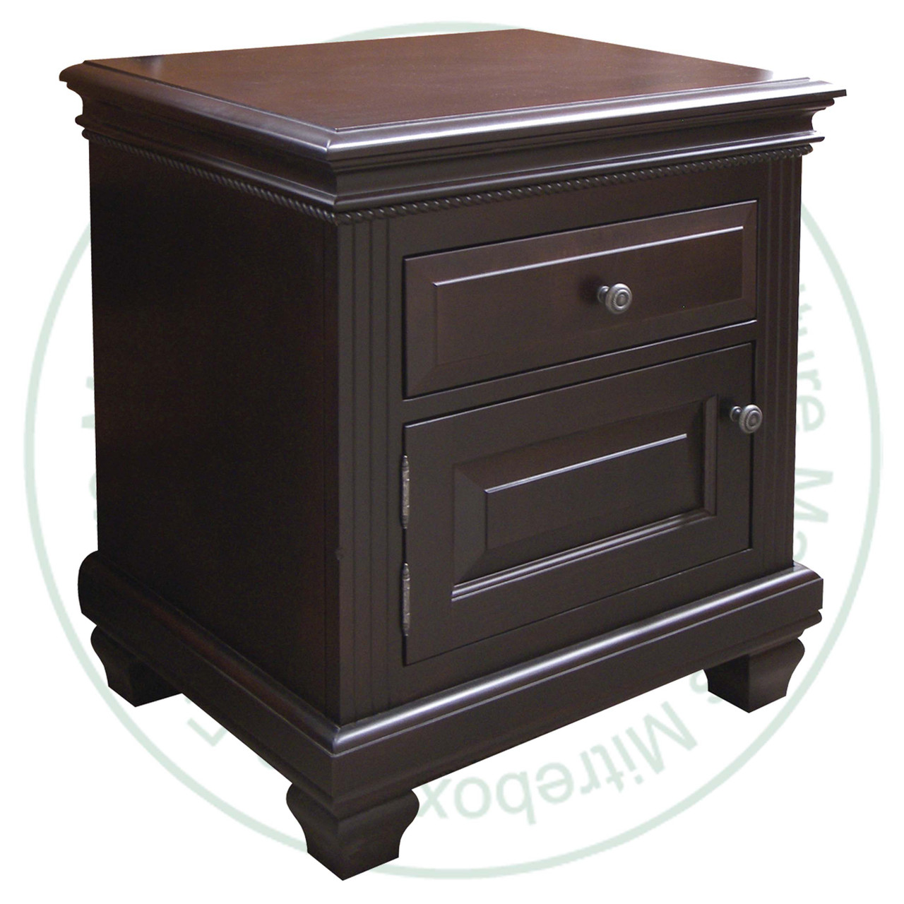 Pine Florentino Power Management Nightstand With 1 Door And 1 Drawer