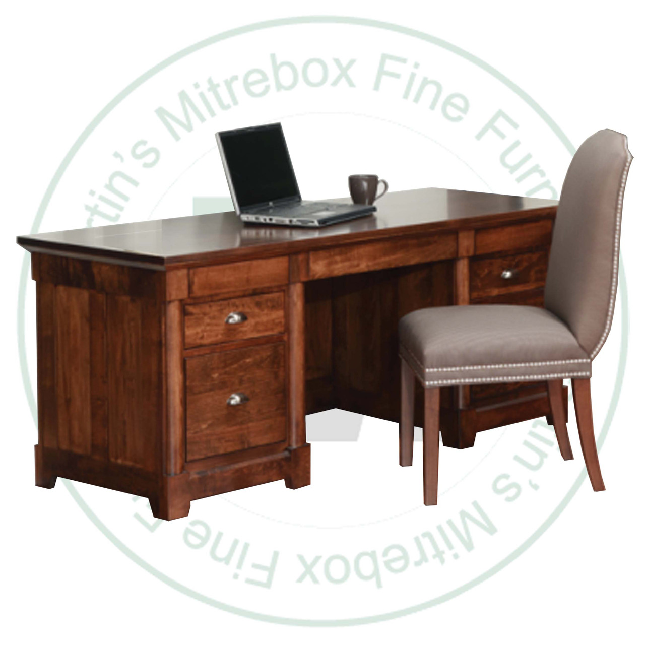 Pine Hudson Valley Executive Desk Has 6 Drawers