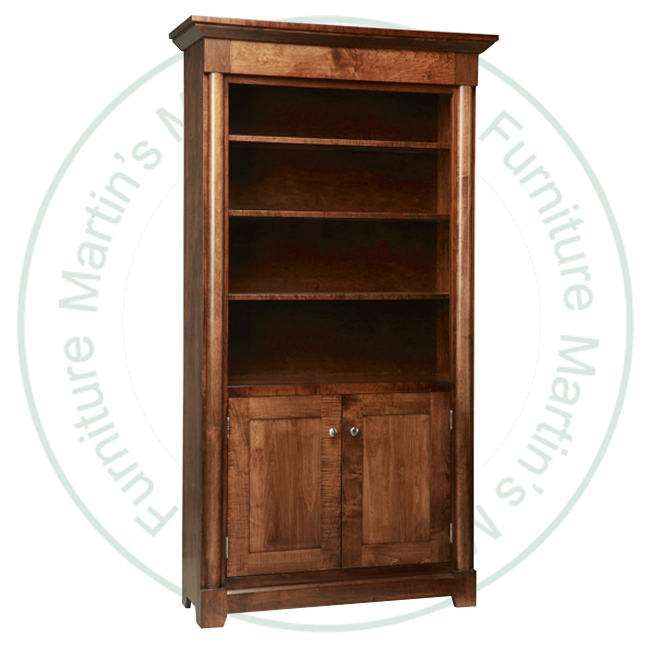 Pine Hudson Valley Bookcase Has 2 Doors And 3 Adjustable Shelves