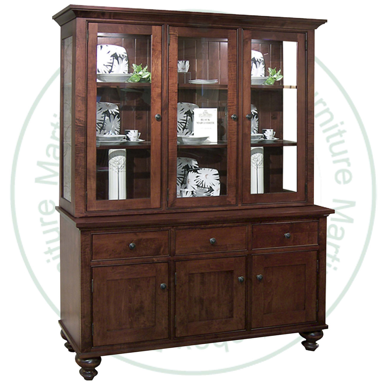 Pine Georgetown Hutch And Buffet 19.5'' Deep x 63'' Wide x 82'' High Has 2 Drawers And 4 Doors