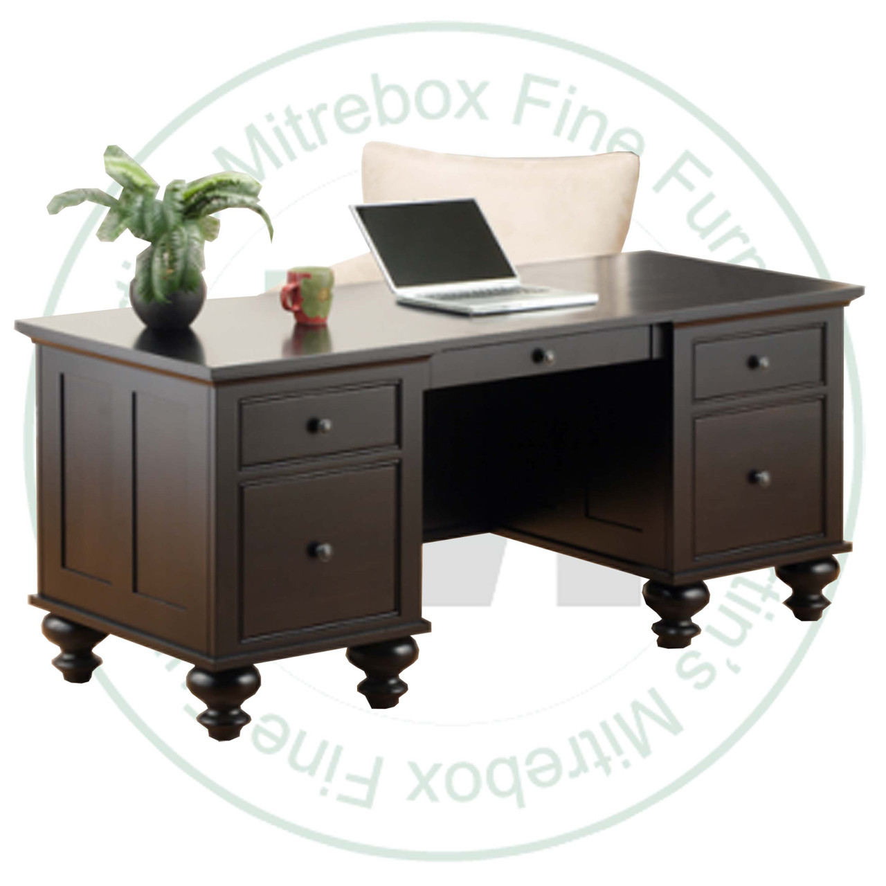 Pine Georgetown Office Desk 36'' Deep x 74'' Wide x 30'' High