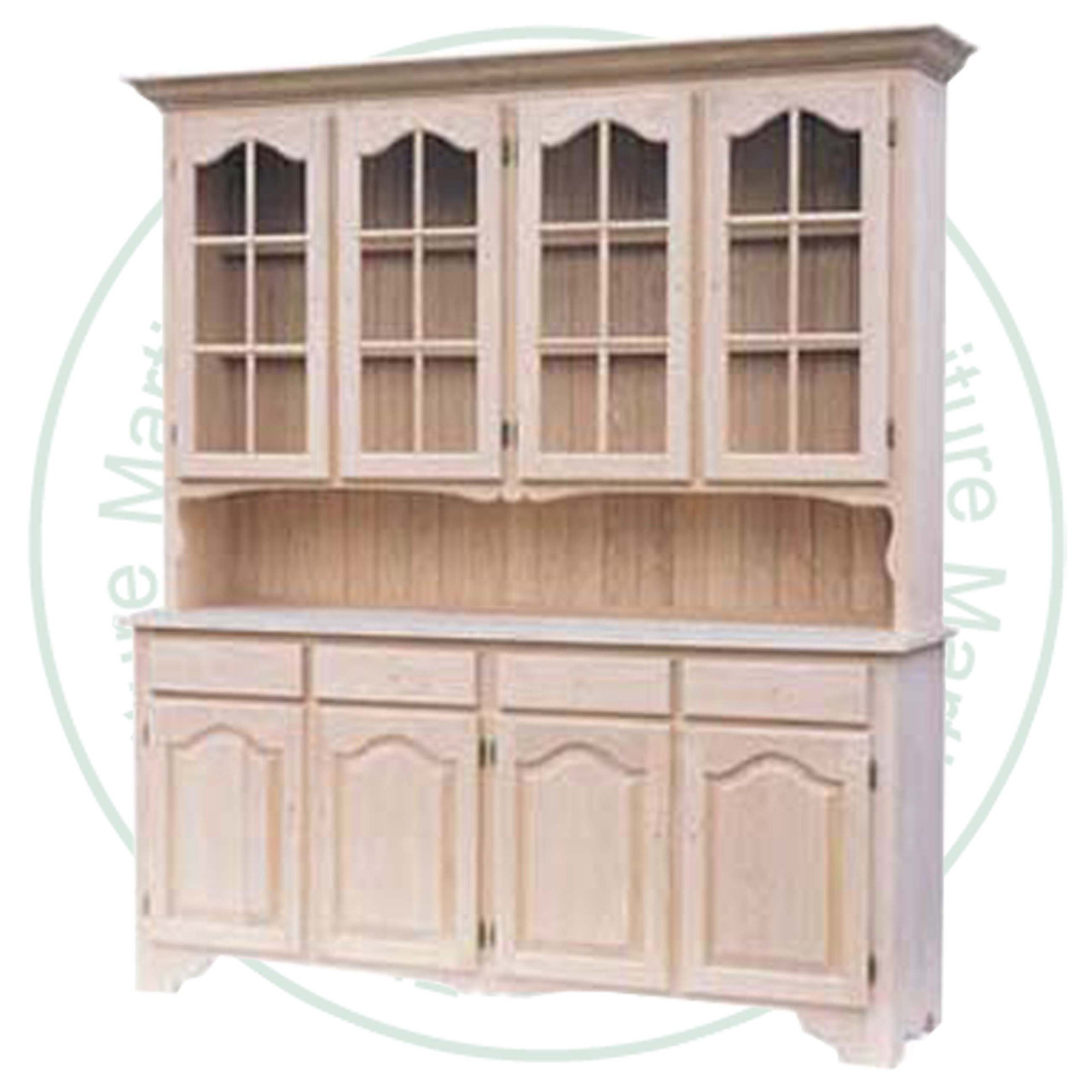 Oak Versailles Hutch And Buffet 72''W x 82''H x 18''D