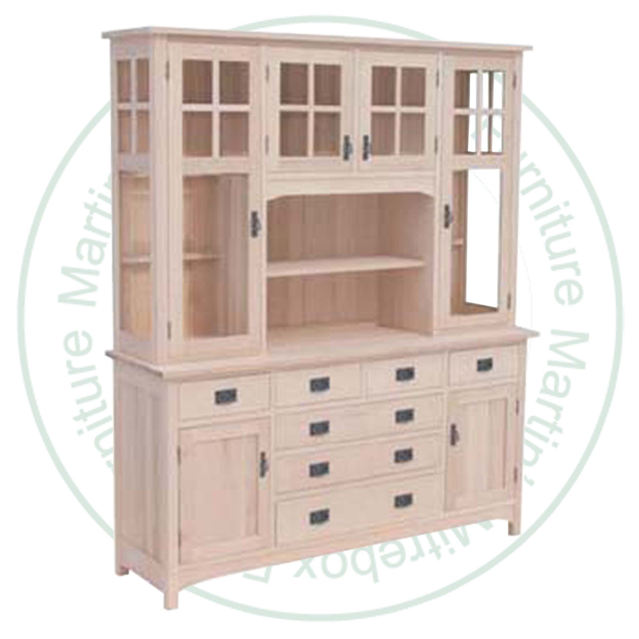 Oak Mission Hutch And Buffet 69''W x 82''H x 19.5''D