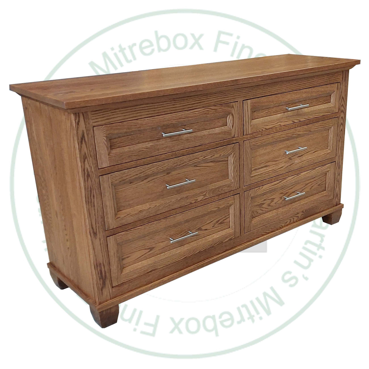 Oak Algonquin 6 Drawer Long Dresser