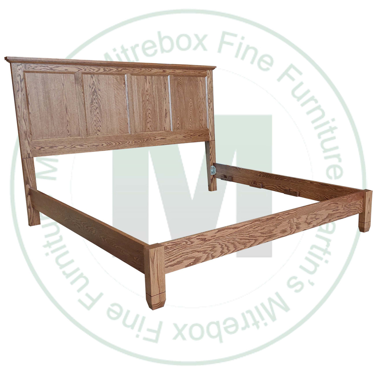 Oak Algonquin King Panel Bed With Wraparound Footboard