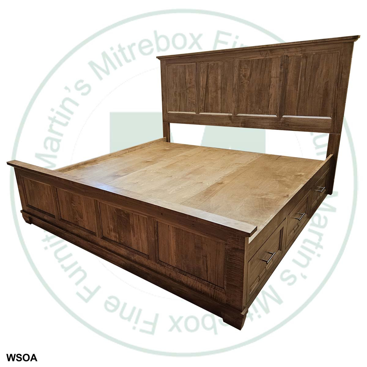 Oak Algonquin 6 Drawer King Condo Bed With Footboard