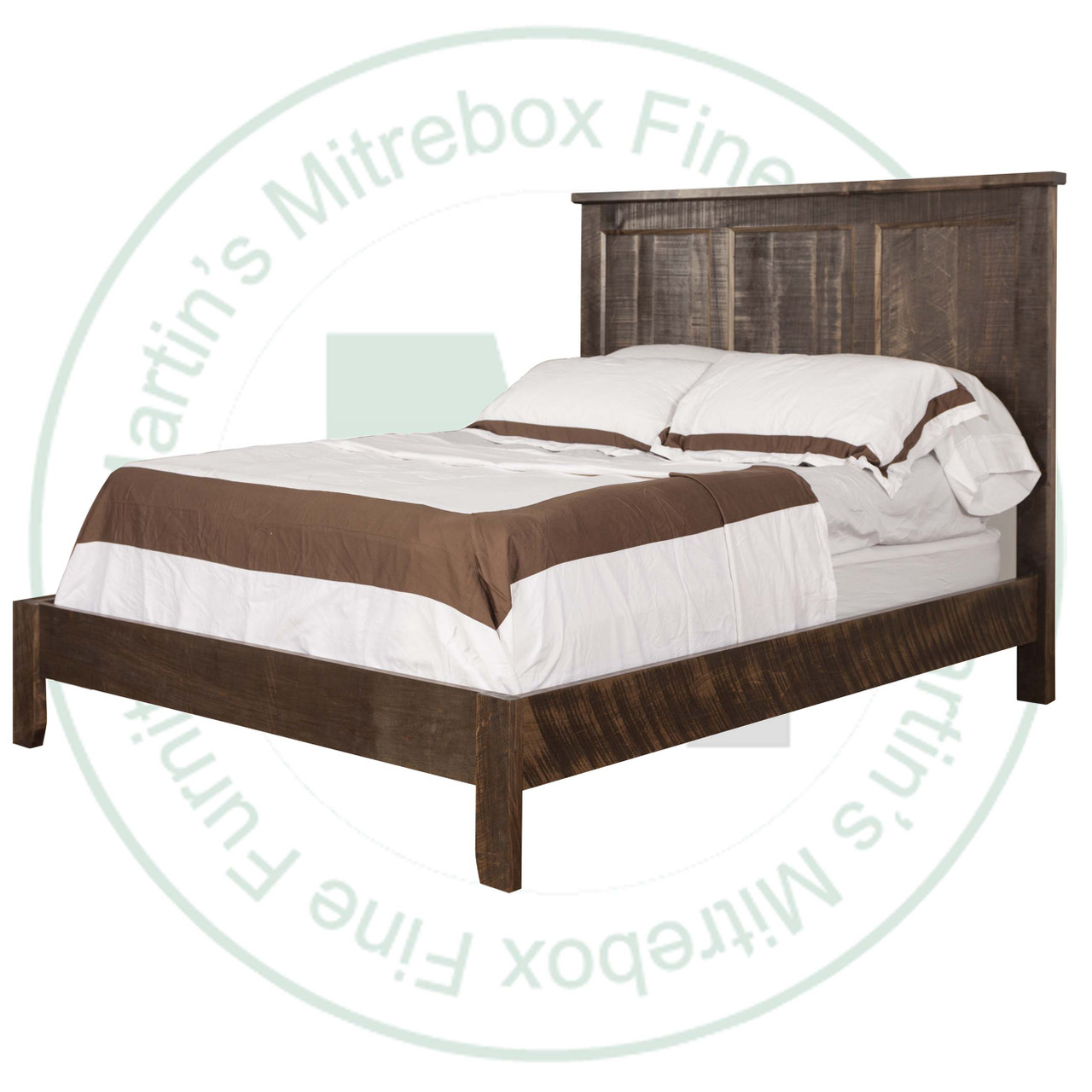 Oak Rustic Algonquin Single Panel Bed With Wraparound Footboard