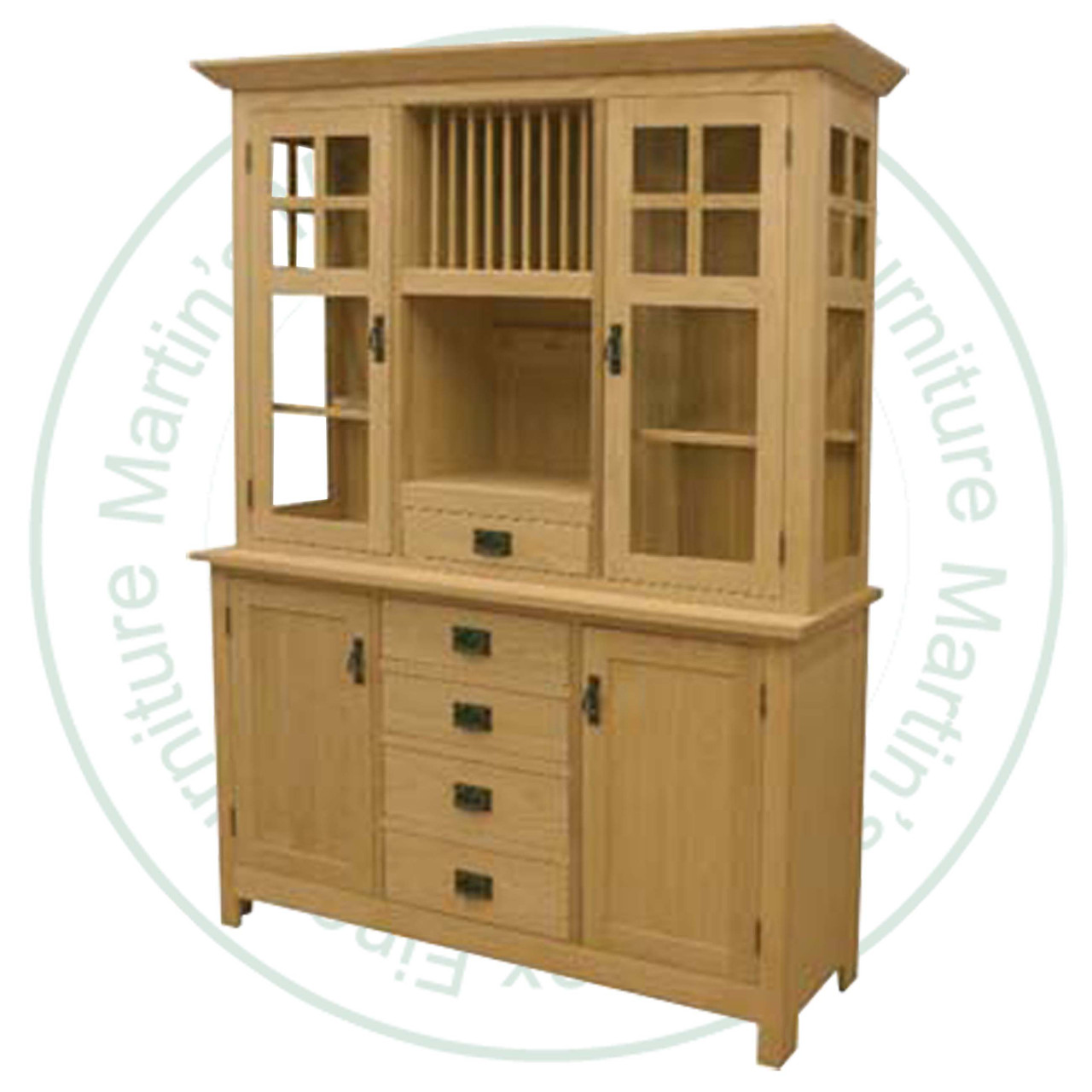 Wormy Maple Mission Hutch And Buffet 56''W x 76''H x 19''D