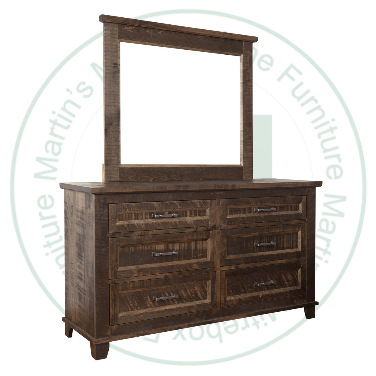 Wormy Maple Rustic Algonquin 6 Drawer Long Dresser