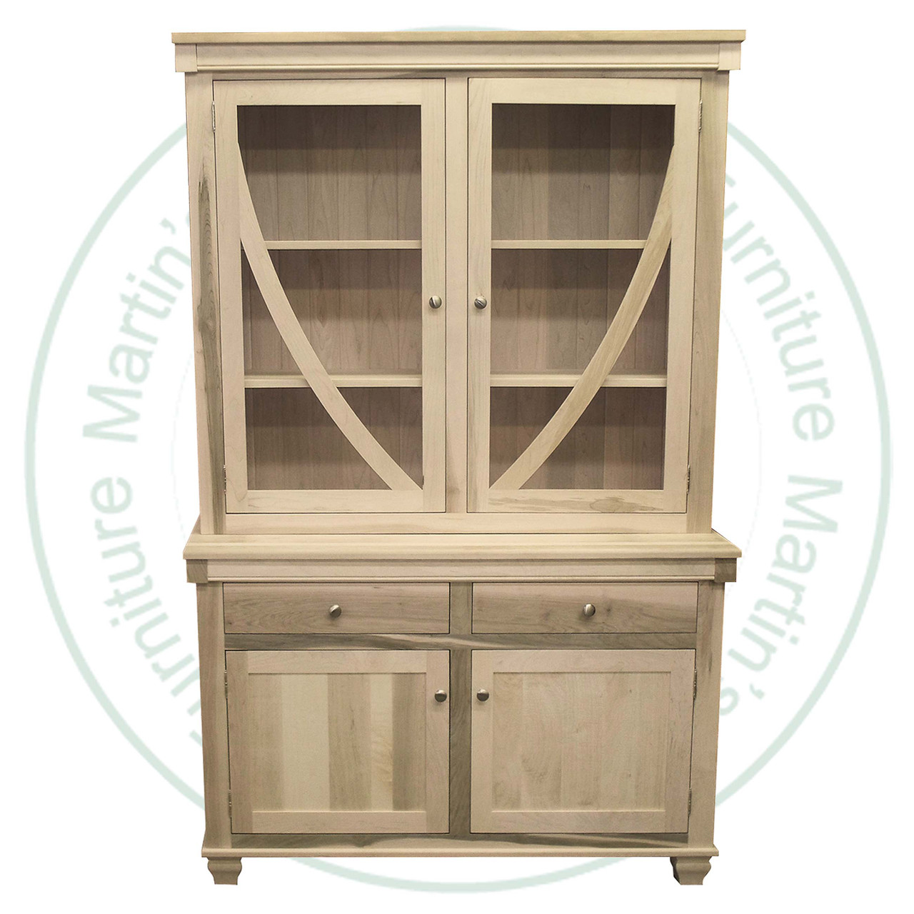 Oak Art-Deco Hutch & Buffet 52''W x 80''H x 18''D