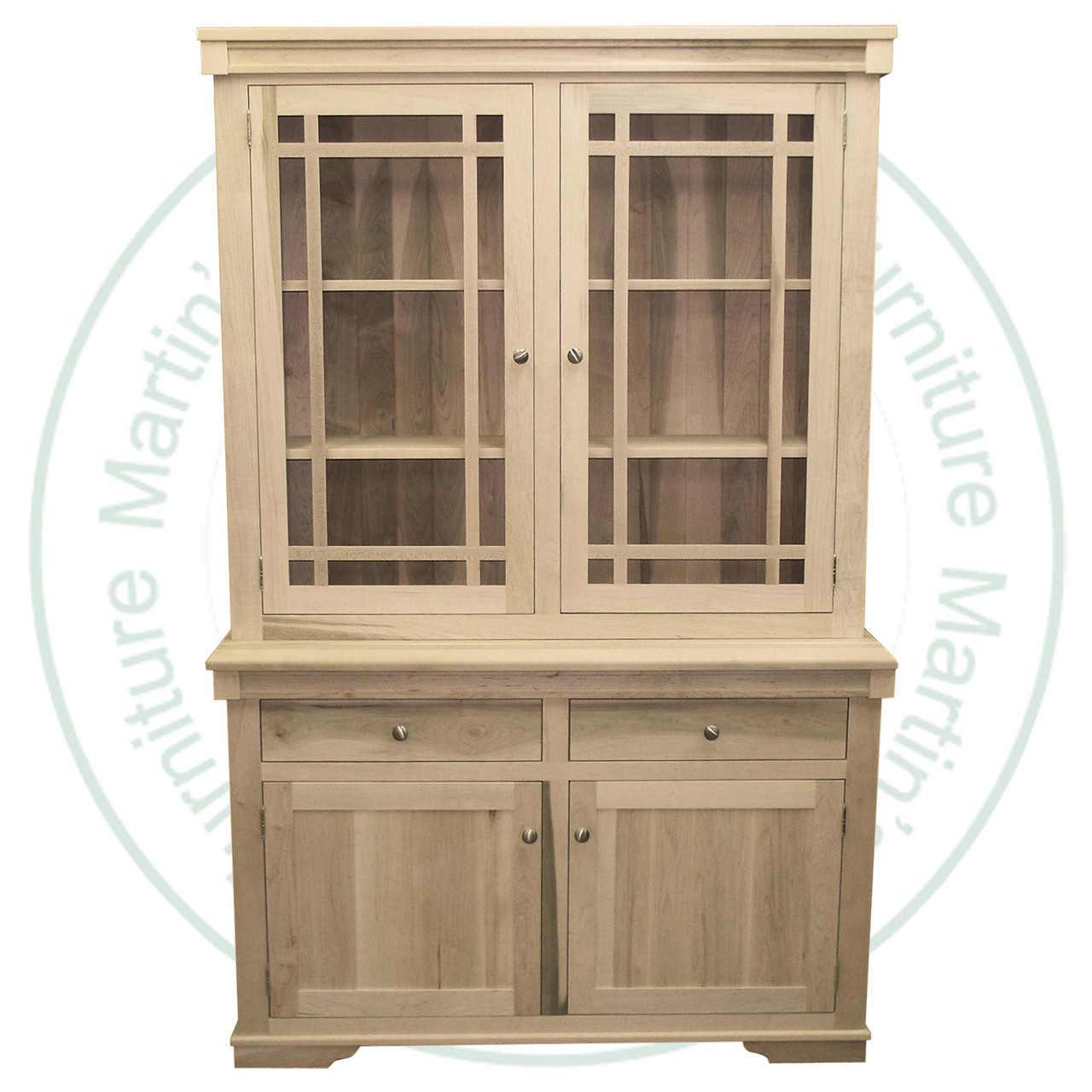 Wormy Maple Madrid Hutch & Buffet 52''W x 80''H x 18''D