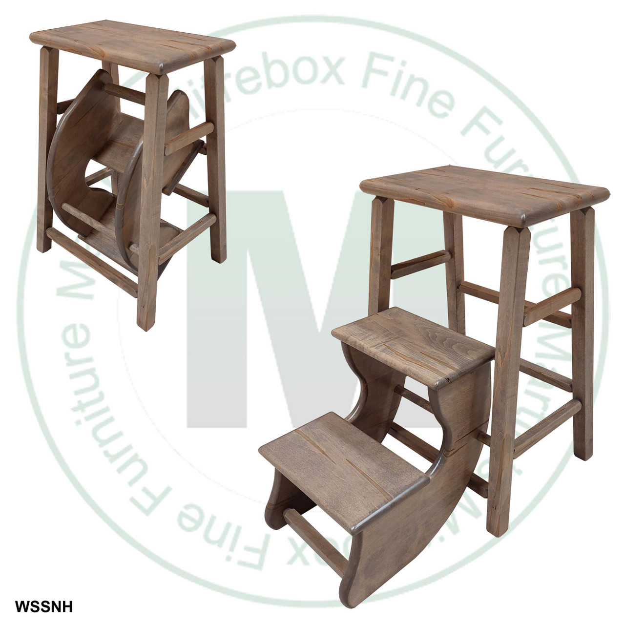 Wormy Maple Folding Step Stool With Square Legs