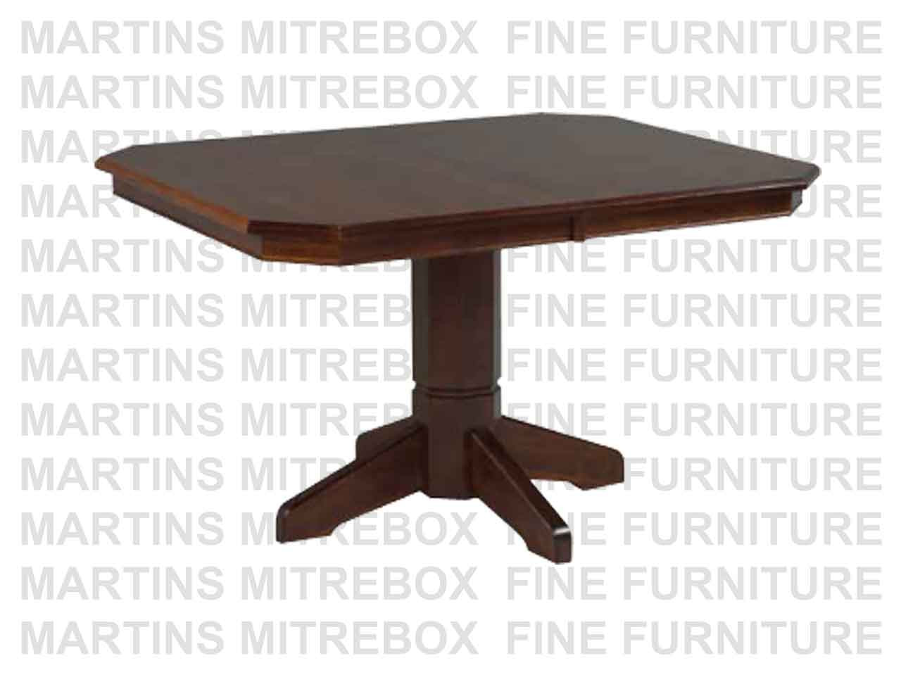 Wormy Maple Midtown Single Pedestal Table 36''D x 48''W x 30''H With 2 - 12'' Leaves