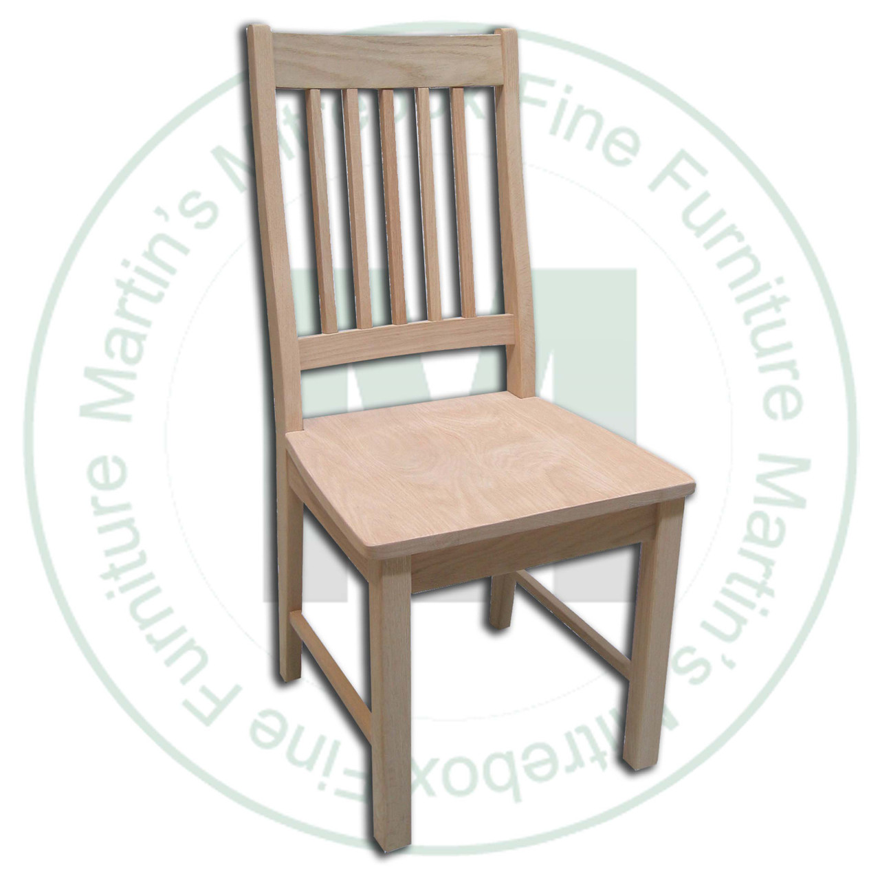 Oak Mini Mission Side Chair 17'' Deep x 40'' High x 19'' Wide