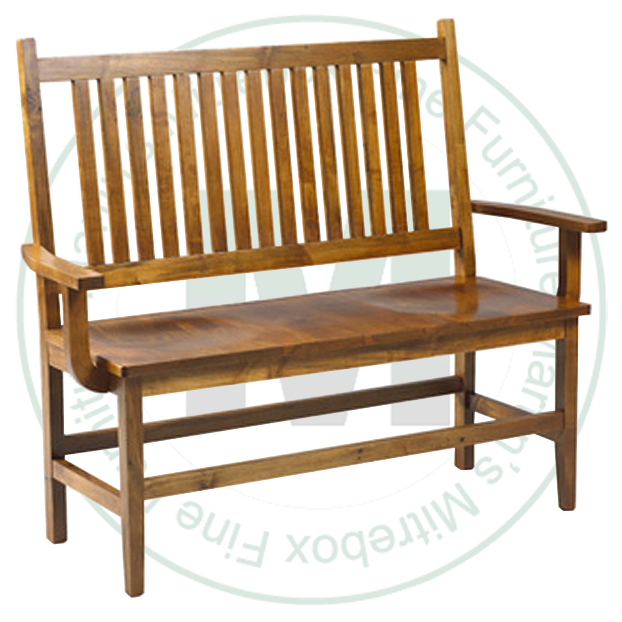 Wormy Maple Shaker Bench Has Wood Seat