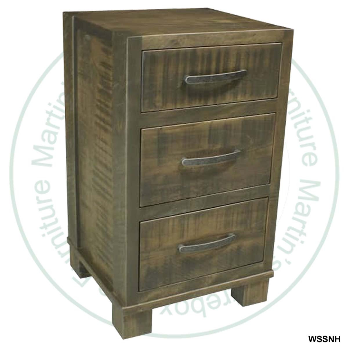 Oak Backwoods Mill sawn 3 Drawer Nightstand
