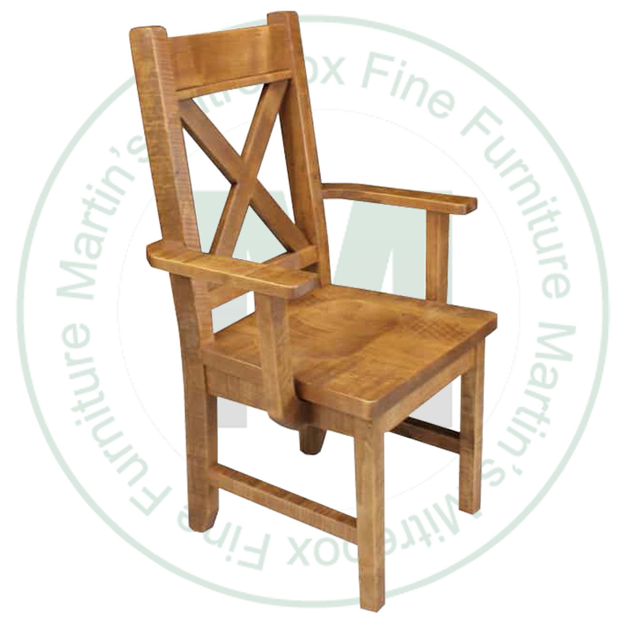 Oak All Wood Klondike Arm Chair 16.5'' Deep x 40'' High x 19'' Wide