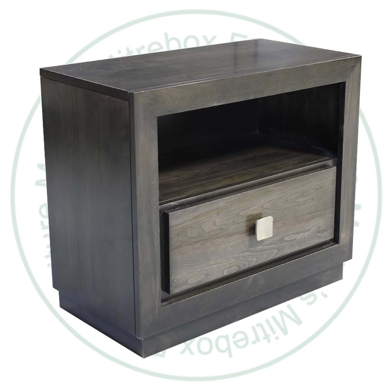 Wormy Maple Thornloe 1 Drawer Nightstand. Nightstand Dimensions 16'' Deep x 30'' Wide x 26'' High. ( Texture : Smooth Sanded. Hardware : 121 Knobs. )
